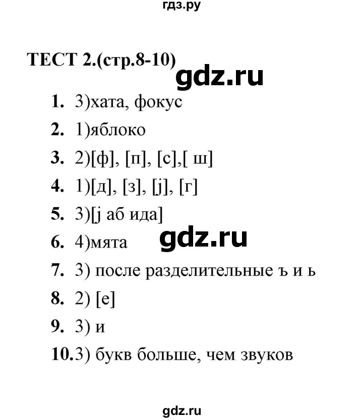 ГДЗ по русскому языку 5 класс  Кудинова тесты  тест - 2, Решебник