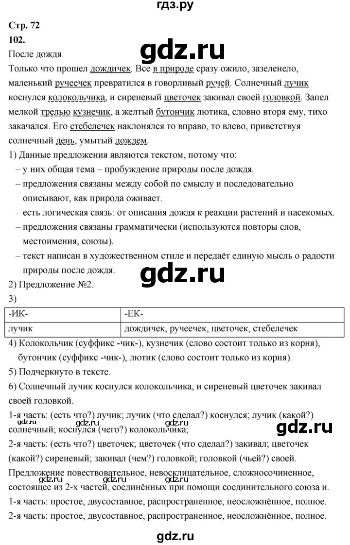 ГДЗ по русскому языку 6 класс Фокина рабочая тетрадь (Баранов)  часть 1. страница - 72, Решебник 2026
