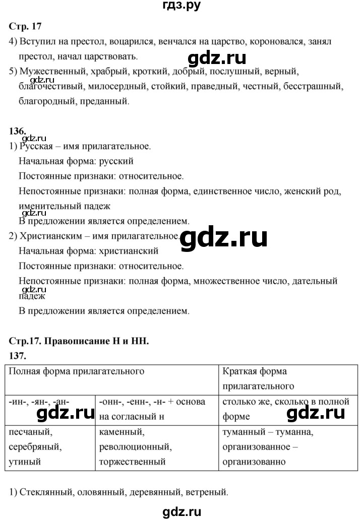ГДЗ по русскому языку 6 класс Фокина рабочая тетрадь (Баранов)  часть 2. страница - 17, Решебник 2026