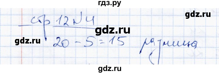 ГДЗ по математике 4 класс  Чуракова тетрадь для проверочных и контрольных работ  часть 1 (страница) - 12, Решебник