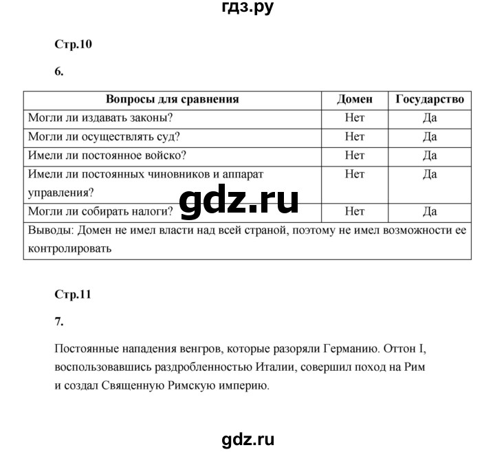 ГДЗ по истории 6 класс Крючкова проверочные и контрольные работы (Средних веков)  глава 1 (проверочные работы) / работа 2 (вариант) - 1, Решебник