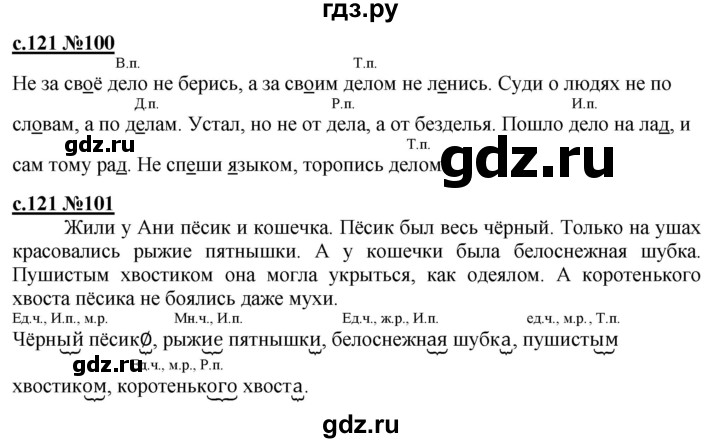 ГДЗ по русскому языку 3 класс Репкин   часть 1. страница - 121, Решебник №1