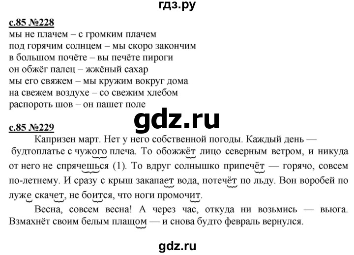 ГДЗ по русскому языку 3 класс Репкин   часть 2. страница - 85, Решебник №1