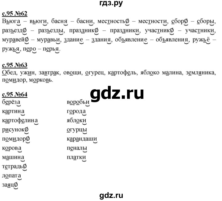 ГДЗ по русскому языку 3 класс Репкин   часть 1. страница - 95, Решебник №1