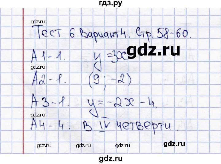 ГДЗ по алгебре 8 класс  Журавлев тесты (к учебнику Никольского)  тест / тест 6 (вариант) - 4, Решебник