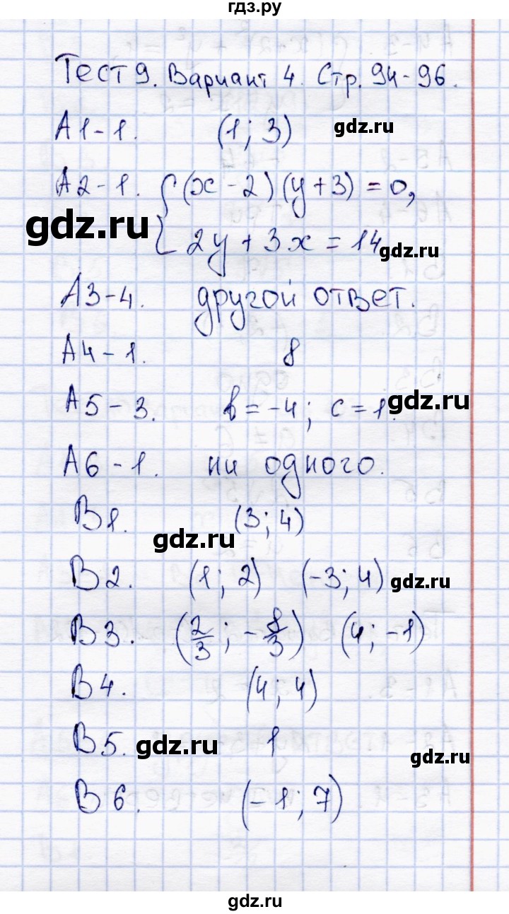 ГДЗ по алгебре 8 класс  Журавлев тесты (к учебнику Никольского)  тест / тест 9 (вариант) - 4, Решебник