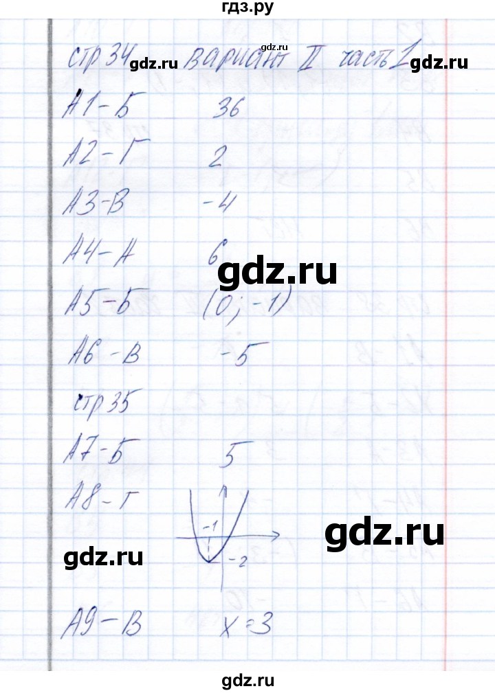 ГДЗ по алгебре 8 класс  Ключникова тесты  тест 3 (вариант) - 2, Решебник
