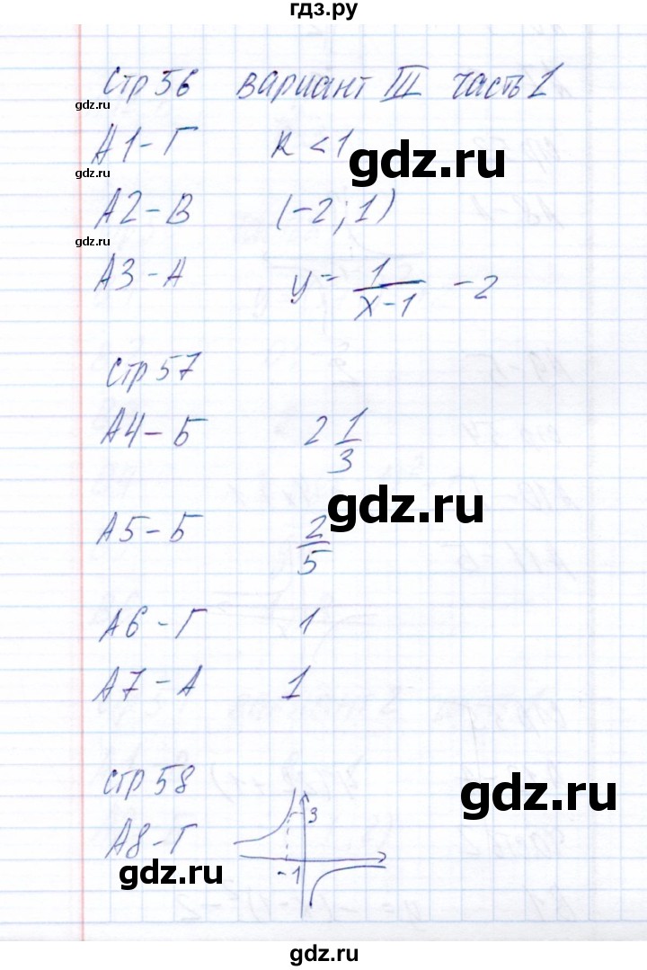 ГДЗ по алгебре 8 класс  Ключникова тесты  тест 4 (вариант) - 3, Решебник