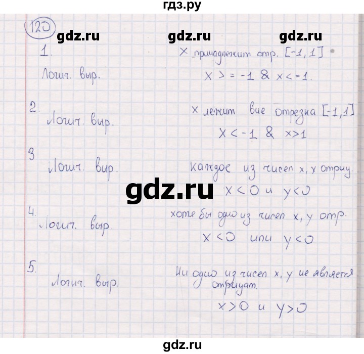 ГДЗ по информатике 8 класс Босова рабочая тетрадь   упражнение - 120, Решебник
