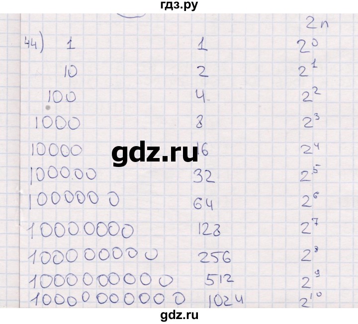 ГДЗ по информатике 8 класс Босова рабочая тетрадь   упражнение - 44, Решебник