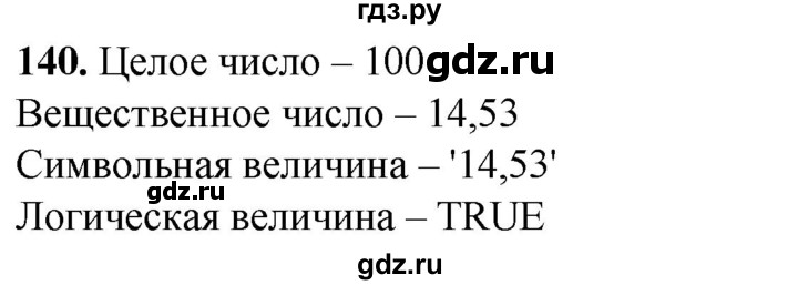 ГДЗ по информатике 8 класс Босова рабочая тетрадь  Базовый уровень упражнение - 140, Решебник 2023