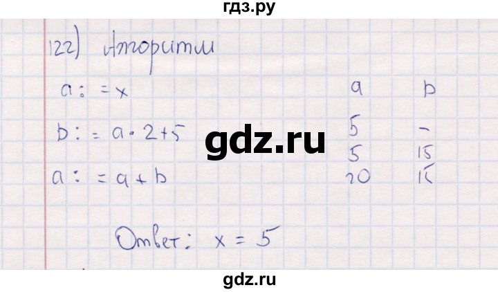 ГДЗ по информатике 8 класс Босова рабочая тетрадь  Базовый уровень упражнение - 122, Решебник 2017