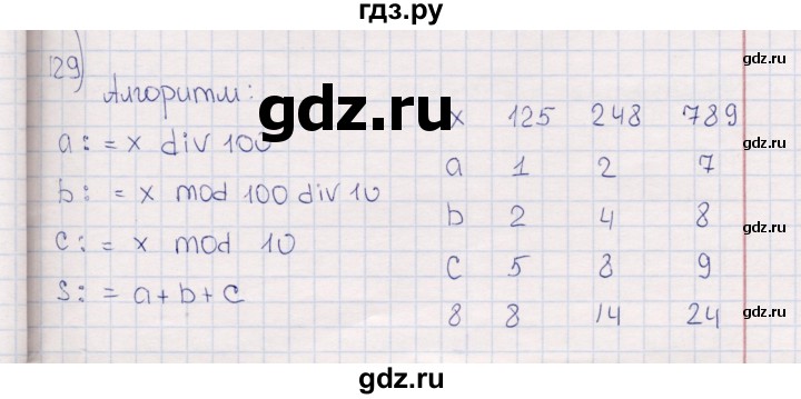 ГДЗ по информатике 8 класс Босова рабочая тетрадь  Базовый уровень упражнение - 129, Решебник 2017