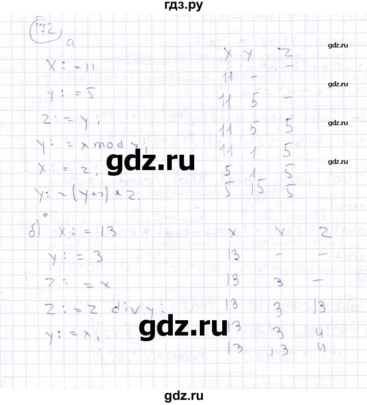 ГДЗ по информатике 8 класс Босова рабочая тетрадь  Базовый уровень упражнение - 172, Решебник 2017