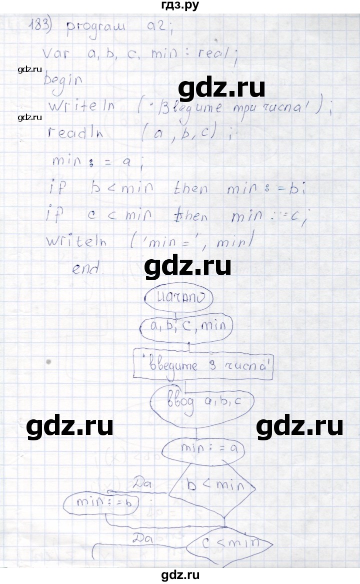 ГДЗ по информатике 8 класс Босова рабочая тетрадь  Базовый уровень упражнение - 183, Решебник 2017