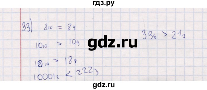 ГДЗ по информатике 8 класс Босова рабочая тетрадь  Базовый уровень упражнение - 33, Решебник 2017