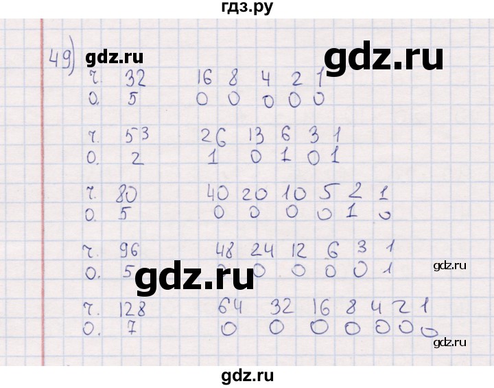 ГДЗ по информатике 8 класс Босова рабочая тетрадь  Базовый уровень упражнение - 49, Решебник 2017