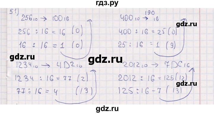 ГДЗ по информатике 8 класс Босова рабочая тетрадь  Базовый уровень упражнение - 51, Решебник 2017