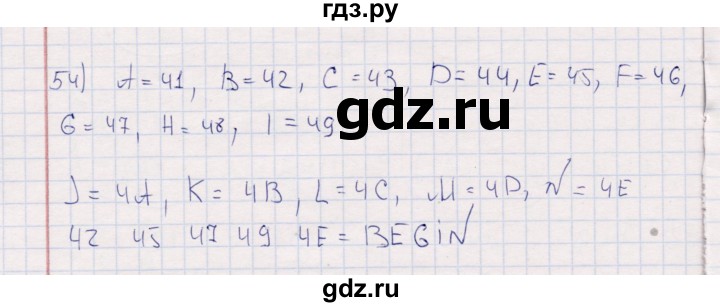 ГДЗ по информатике 8 класс Босова рабочая тетрадь  Базовый уровень упражнение - 54, Решебник 2017