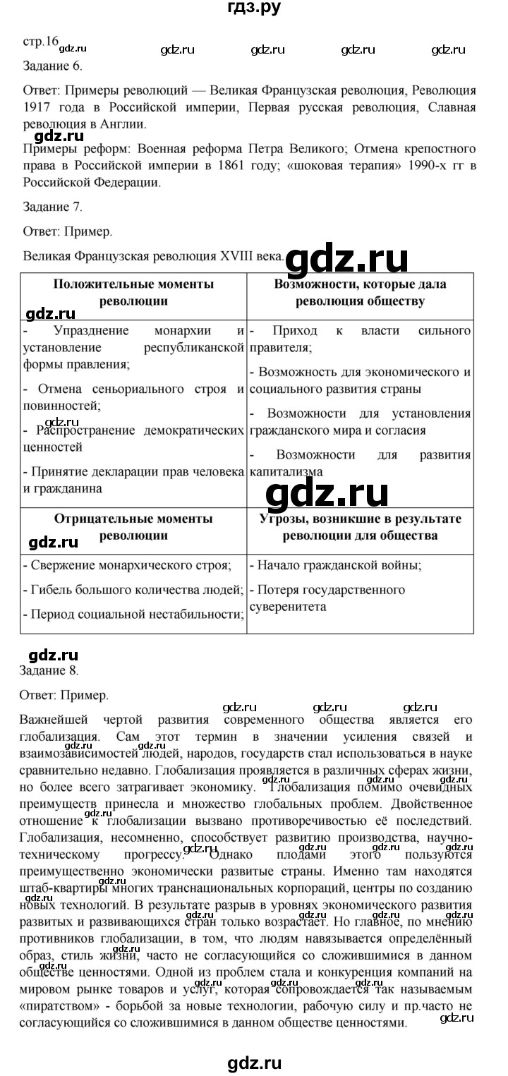 ГДЗ по обществознанию 8 класс Митькин рабочая тетрадь (Боголюбов)  страница - 16, Решебник 2024