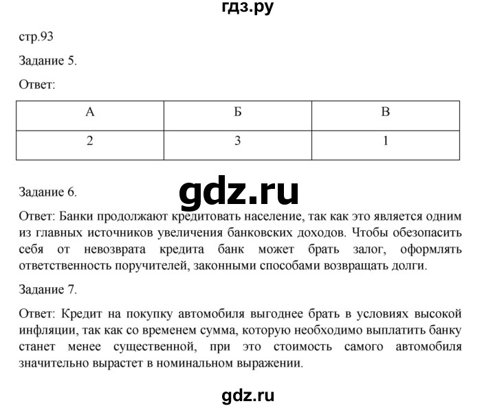 ГДЗ по обществознанию 8 класс Митькин рабочая тетрадь (Боголюбов)  страница - 93, Решебник 2024