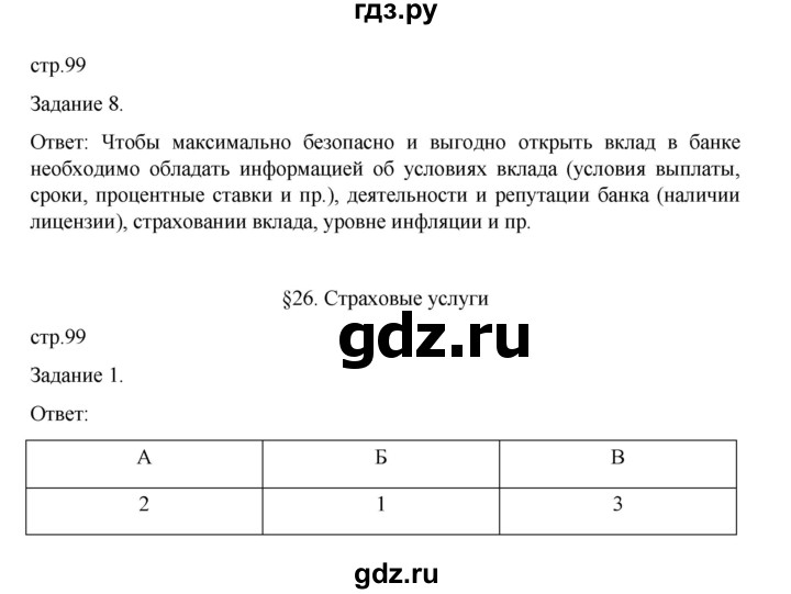 ГДЗ по обществознанию 8 класс Митькин рабочая тетрадь (Боголюбов)  страница - 99, Решебник 2024