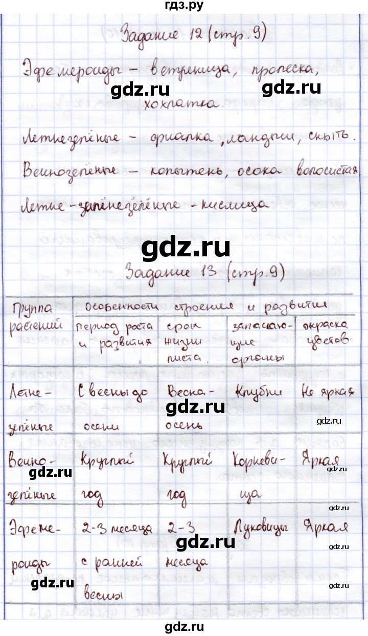 ГДЗ по экологии 6 класс Горская рабочая тетрадь  страница - 9, Решебник