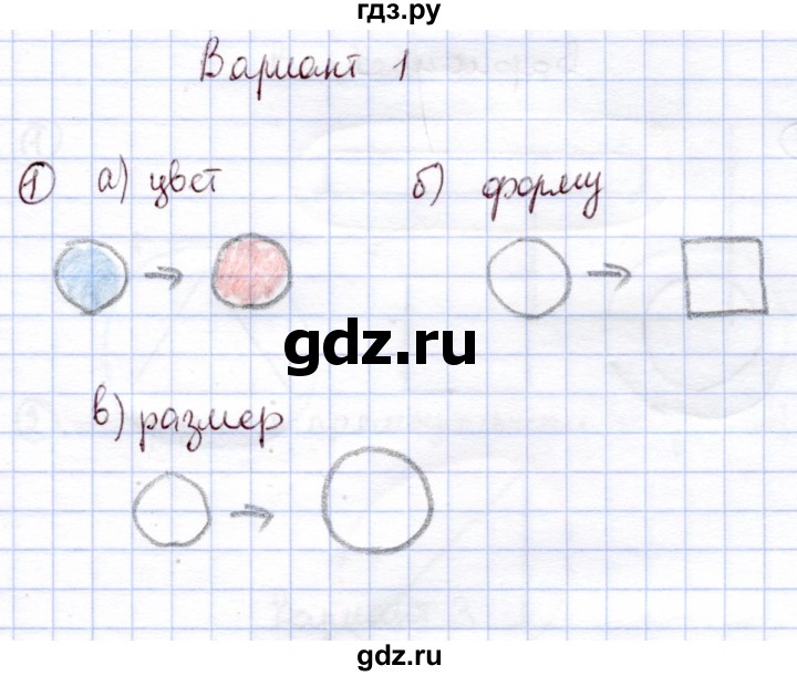 ГДЗ по информатике 1 класс Горячев   проверочные работы / работа №1 - Вариант 1, Решебник
