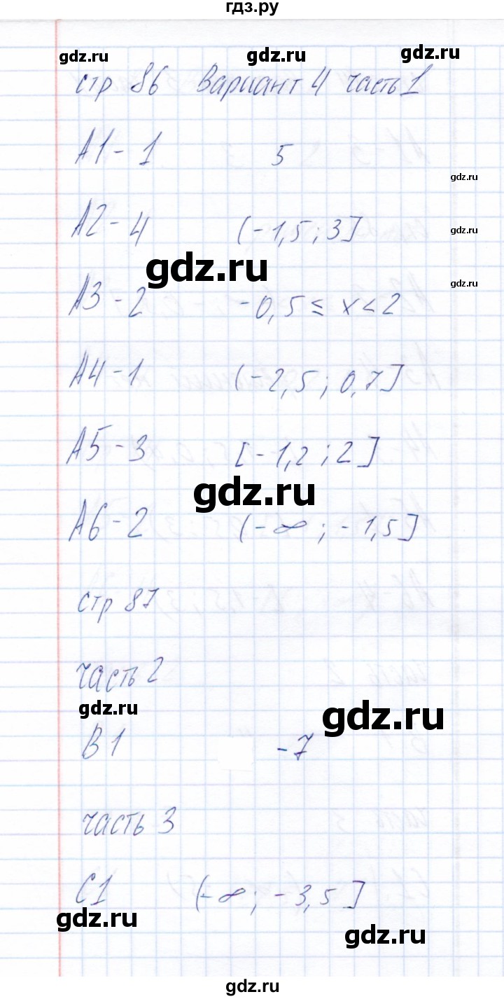 ГДЗ по алгебре 8 класс  Глазков тесты  тест 13 (вариант) - 4, Решебник