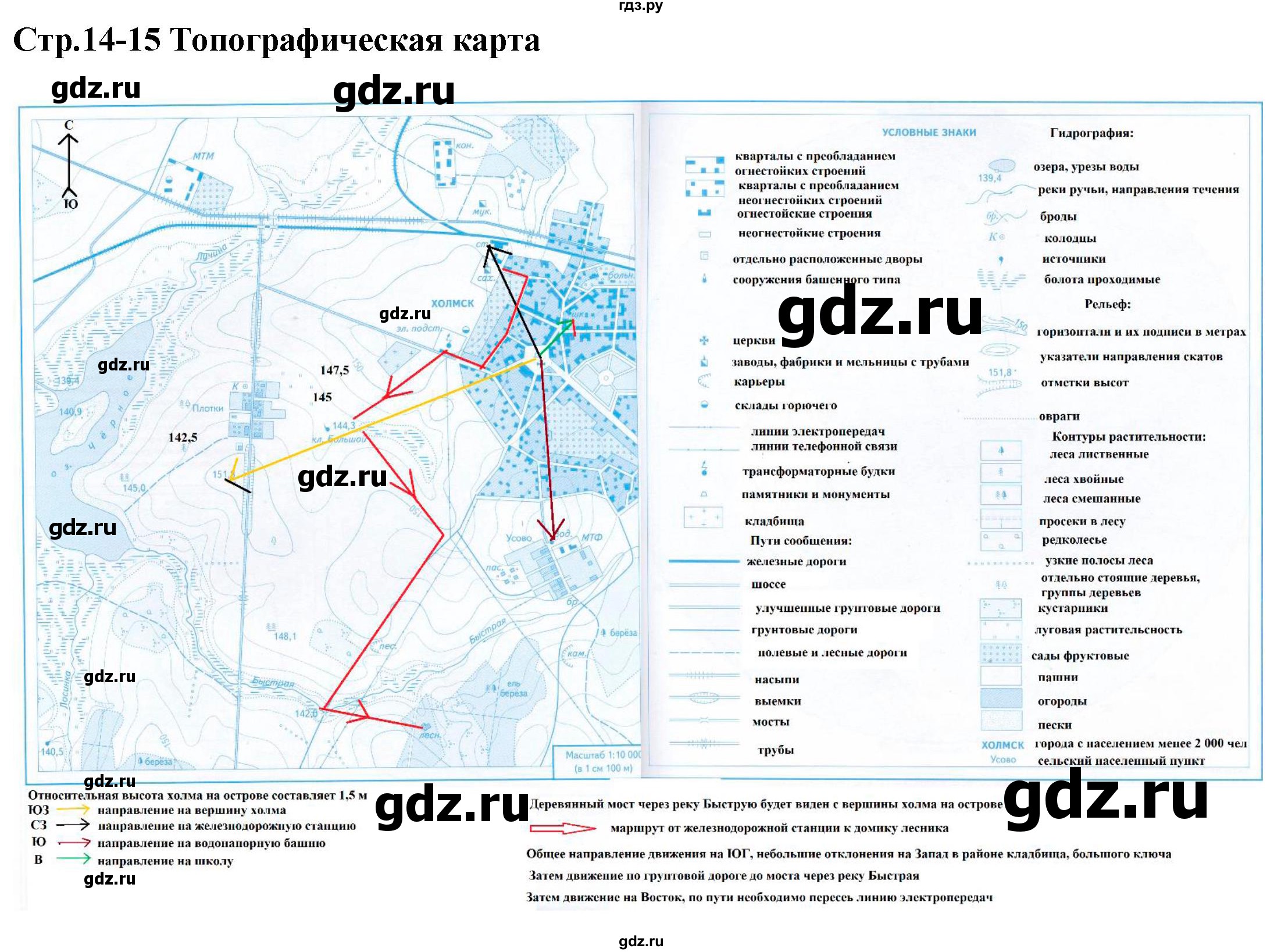 ГДЗ по географии 5 класс Летягин контурные карты с заданиями  страница - 14-15, Решебник