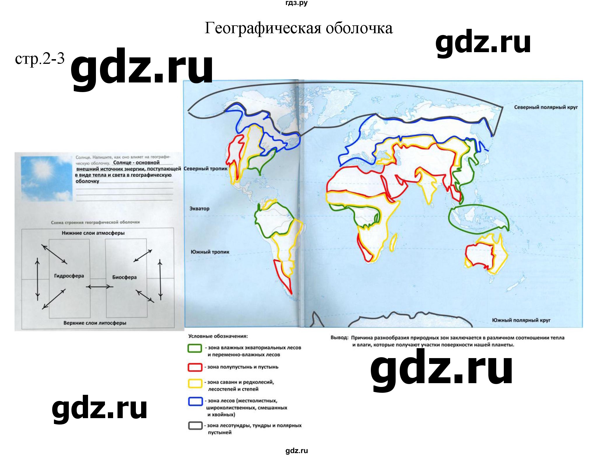 ГДЗ по географии 6 класс Летягин контурные карты с заданиями  страница - 2-3, Решебник 2023
