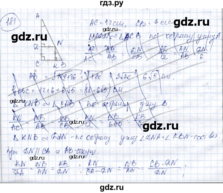 ГДЗ по геометрии 9 класс Солтан   задача - 181, Решебник
