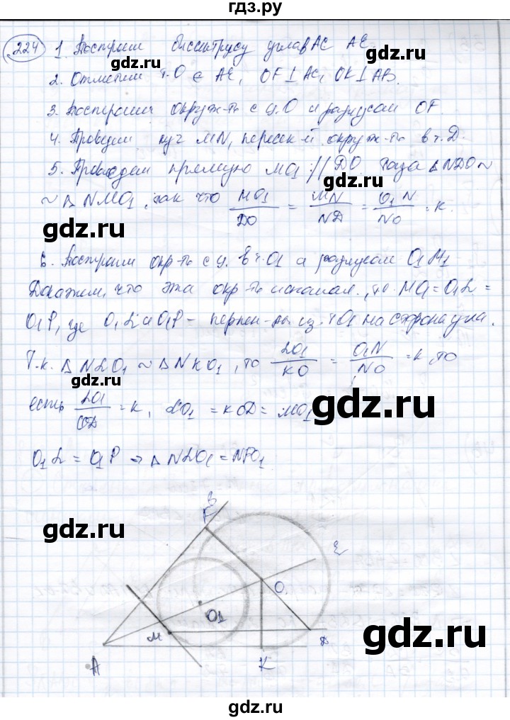 ГДЗ по геометрии 9 класс Солтан   задача - 224, Решебник