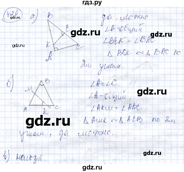 ГДЗ по геометрии 9 класс Солтан   задача - 429, Решебник