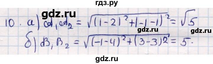 ГДЗ по геометрии 9 класс Смирнов   повторение курса 8 класса / прямоугольная система координат на плоскости - 10, Решебник