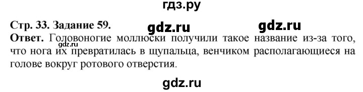 ГДЗ по биологии 7 класс Суматохин рабочая тетрадь Животные  задание - 59, Решебник