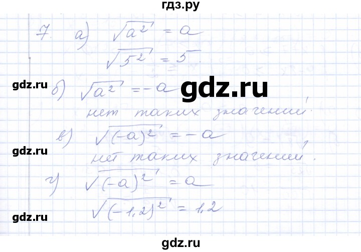 ГДЗ по алгебре 8 класс  Ерина рабочая тетрадь  тема 12 (упражнение) - 7, Решебник №1