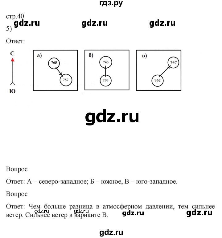 ГДЗ по географии 6 класс Баринова  рабочая тетрадь с контурными картами  страница - 40, Решебник