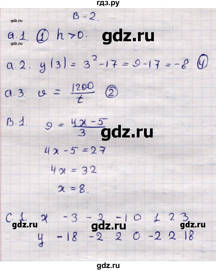 ГДЗ по алгебре 7 класс Глазков самостоятельные и контрольные работы  СР-7 - Вариант 2, Решебник