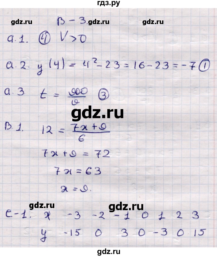 ГДЗ по алгебре 7 класс Глазков самостоятельные и контрольные работы  СР-7 - Вариант 3, Решебник
