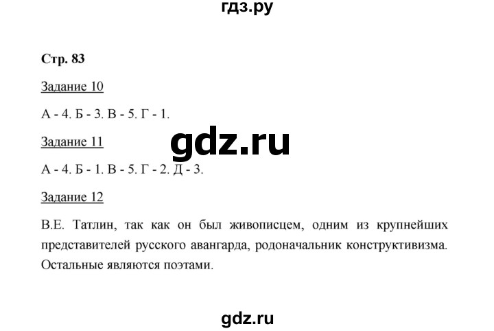 ГДЗ по истории 10 класс  Чернова рабочая тетрадь  часть 1 (страница) - 83, Решебник