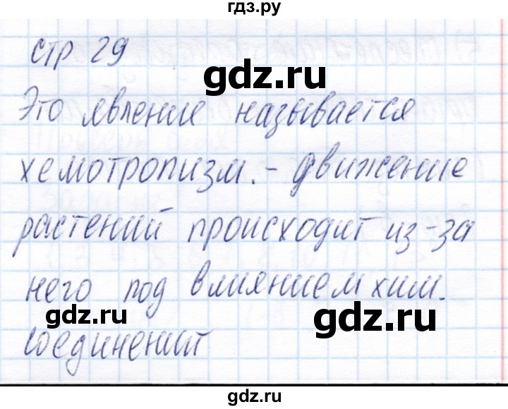 ГДЗ по биологии 6 класс Пономарева рабочая тетрадь  часть 1. страница - 29, Решебник