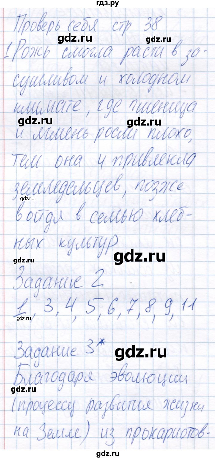 ГДЗ по биологии 6 класс Пономарева рабочая тетрадь  часть 2. страница - 38, Решебник
