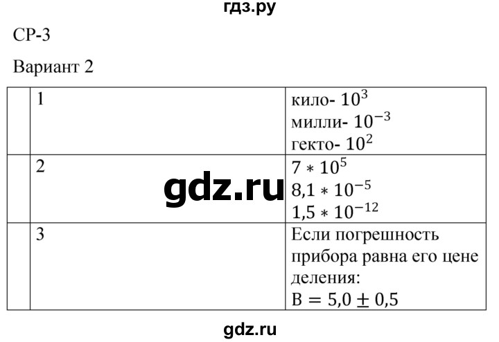ГДЗ по физике 7 класс  Громцева контрольные и самостоятельные работы  самостоятельная работа / работа 3 (вариант) - 2, Решебник