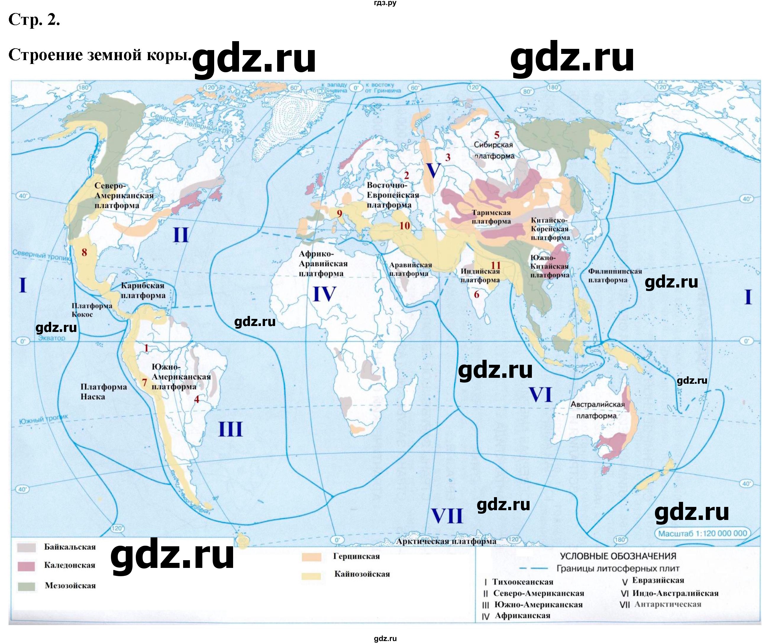 ГДЗ контурные карты стр.2 география 7 класс атлас с контурными картамиКурбский