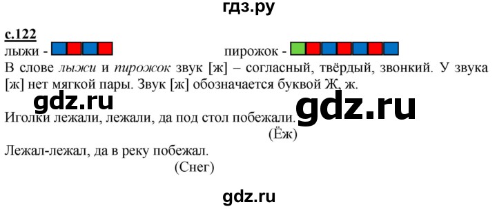 ГДЗ по русскому языку 1 класс Журова букварь  часть 1. страница - 122, Решебник №1