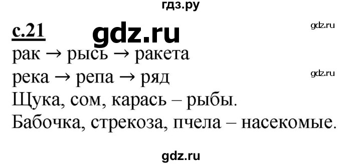 ГДЗ по русскому языку 1 класс Журова букварь  часть 1. страница - 21, Решебник №1