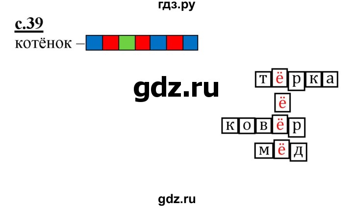 ГДЗ по русскому языку 1 класс Журова букварь  часть 1. страница - 39, Решебник №1