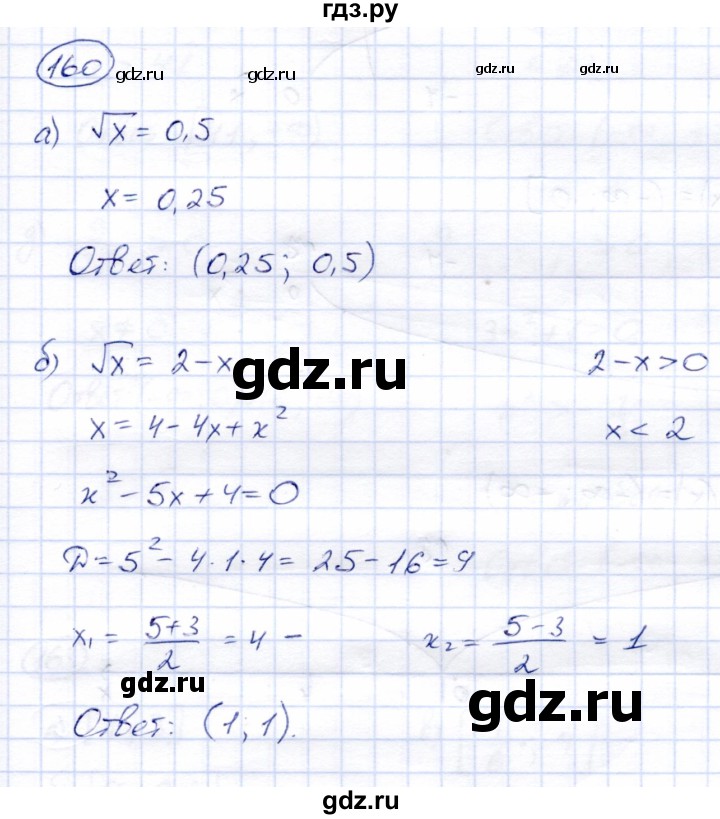 ГДЗ по алгебре 8 класс Солтан   упражнение - 160, Решебник