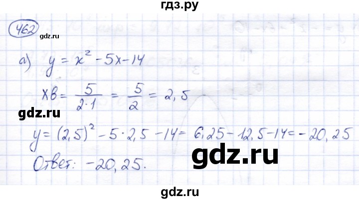 ГДЗ по алгебре 8 класс Солтан   упражнение - 462, Решебник